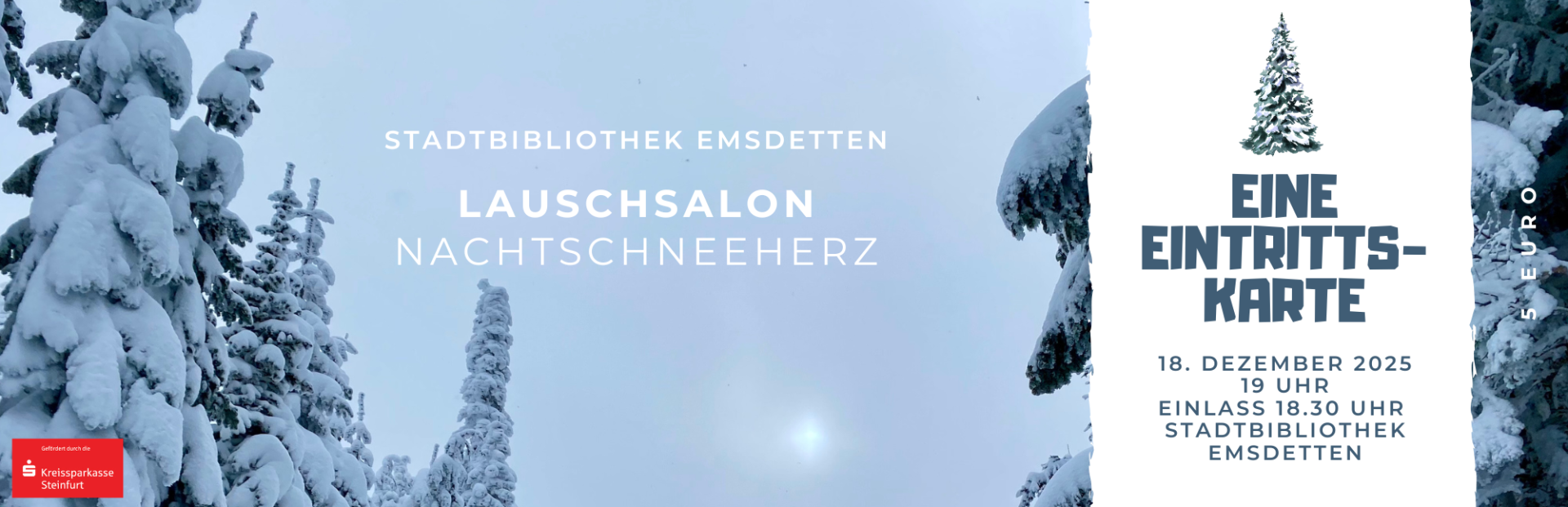 Eintrittskarte Lauschsalon Geburtstag Bibliothek - Eintrittskarte Lauschsalon Erwachsene Nachtschneeherz Eintrittskarte Lauschsalon Geburtstag Bibliothek - Eintrittskarte Lauschsalon Erwachsene Nachtschneeherz