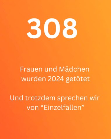 308 Frauen und Mädchen wurden 2024 getötet Und trotzdem sprechen wir von “Einzelfällen” - 1 308 Frauen und Mädchen wurden 2024 getötet Und trotzdem sprechen wir von “Einzelfällen” - 1